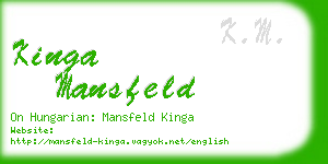 kinga mansfeld business card